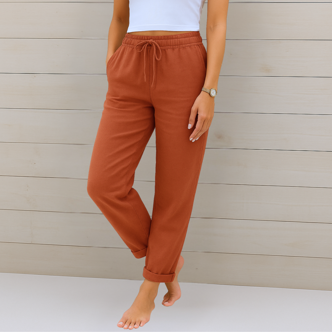 Vivianne – Pantalon en lin extensible et respirant de qualité supérieure