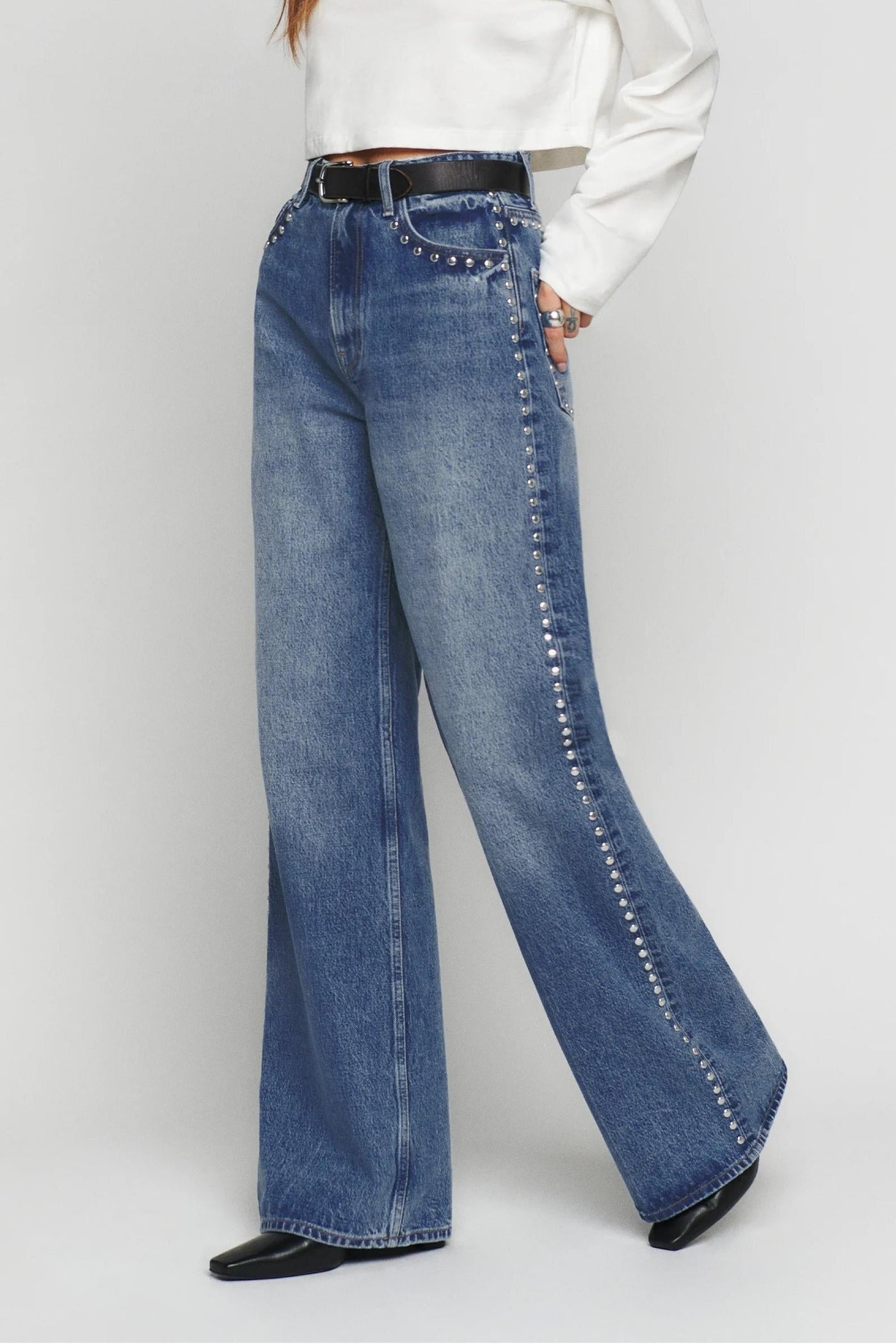 Cary - Jean taille haute ample à jambe large